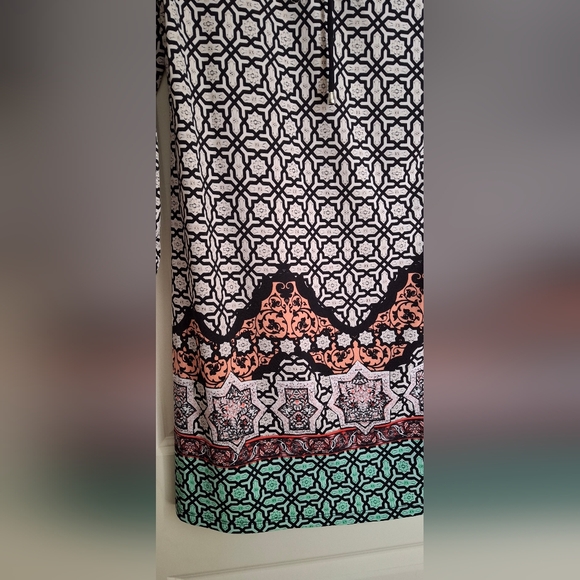 Valerie Stevens Laced Up Top Women's Medium Long Sleeved Shirt Multi Pattern - Picture 3 of 10